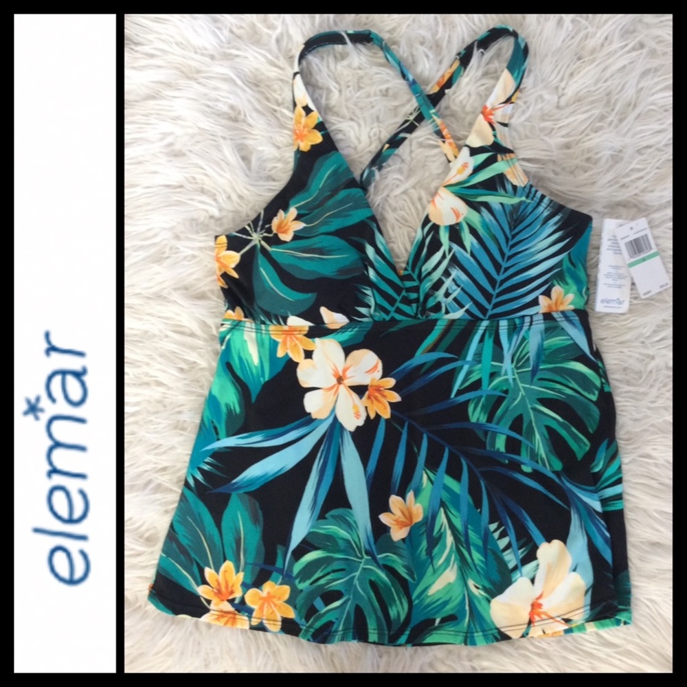 NWT Elemar Tropical Print Tankini Top